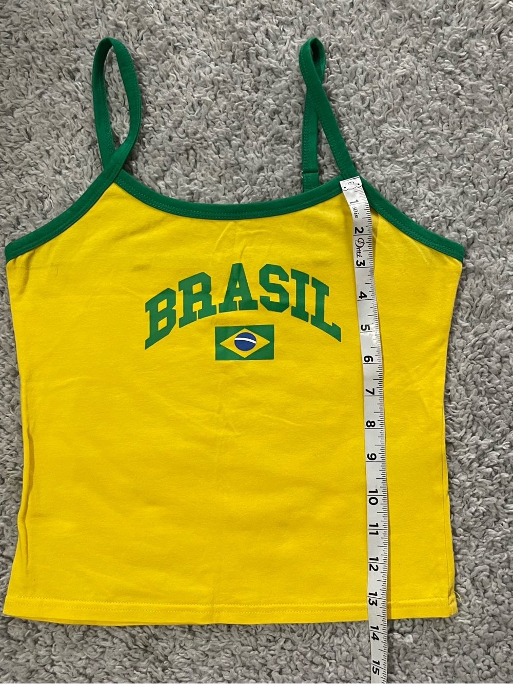 Edikted Brasil Yellow & Green Spaghetti Strap Tank Top - Picture 5 of 5